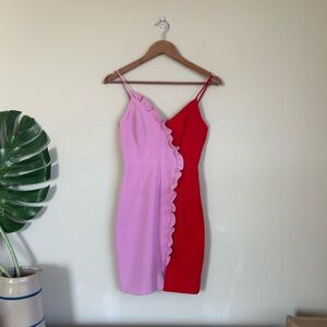 NWT Bardot Sherbet Bomb Colorblock Ruffle Mini Dress